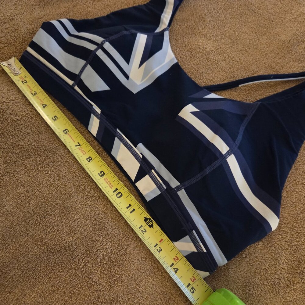 Sweaty Betty Womens Blue Geometric Polyamide/Elastane Sports Bra Size L Workout - Picture 5 of 6